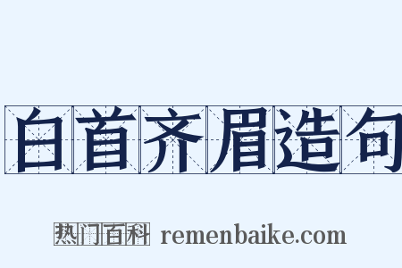 白首齐眉造句是什么意思的图片